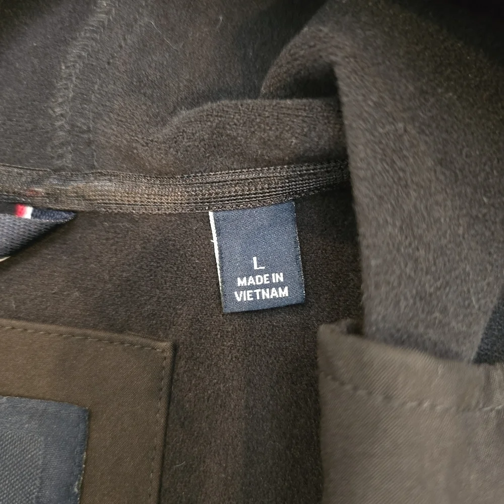 Tommy Hilfiger Men's Black Hooded Windbreaker Size Large